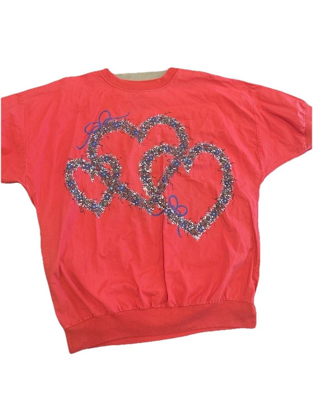 Vintage Varal Red Heart Art Sweatshirt Made USA Women’s Large Cottagecore